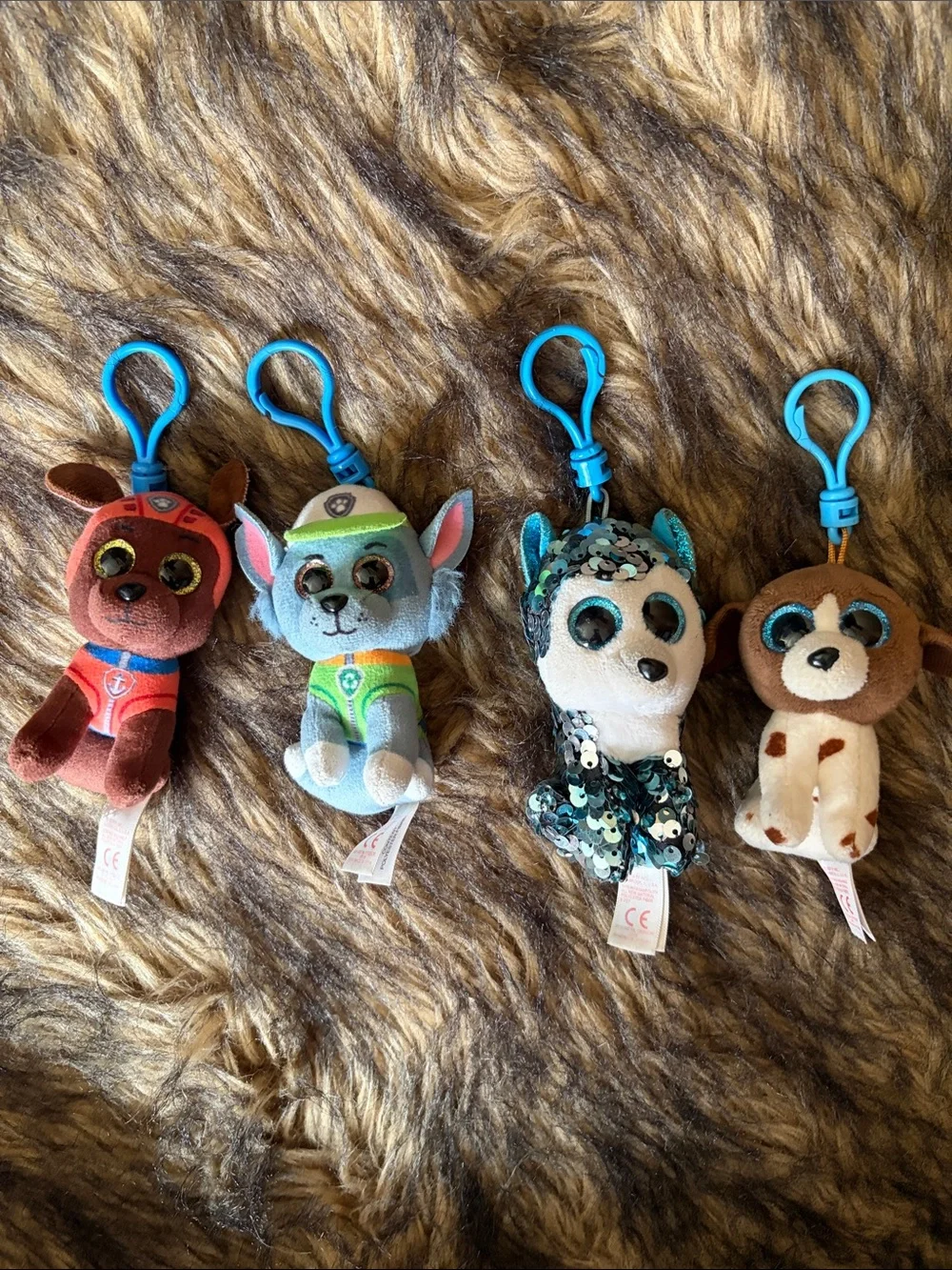 TY Beanie Boos Plush Keychain Backpack Bag Clips Lot Of 4